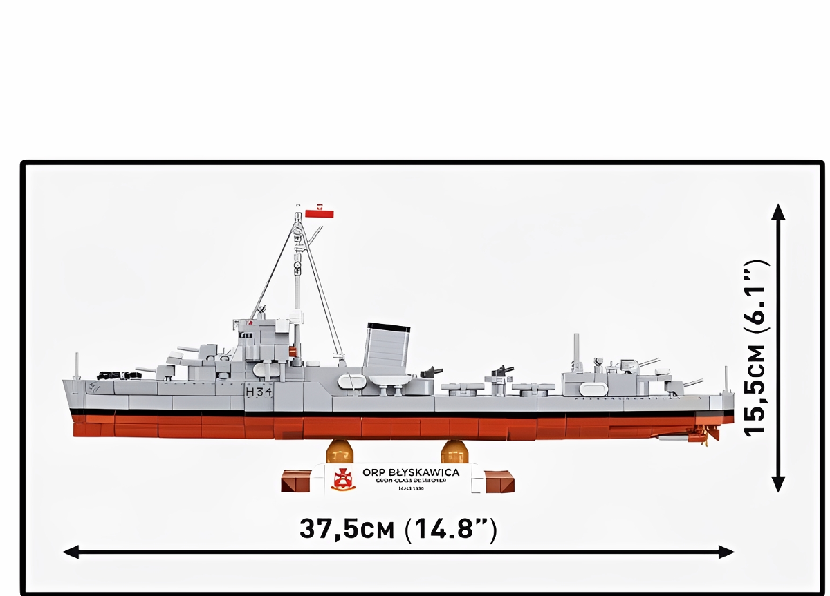 Loď torpédoborec ORP BLYSKAWICA II WW COBI 4807 - Small Army - kopie