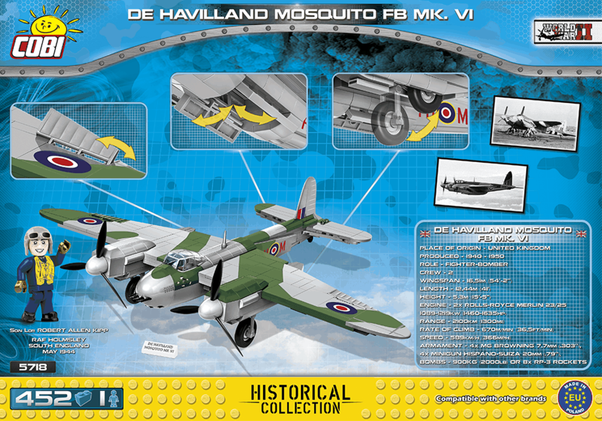 COBI Historical Collection De Havilland Mosquito FB MK.VI Plane Camouflage COBI Historical Collection De Havilland Mosquito FB MK.VI Plane Camouflage