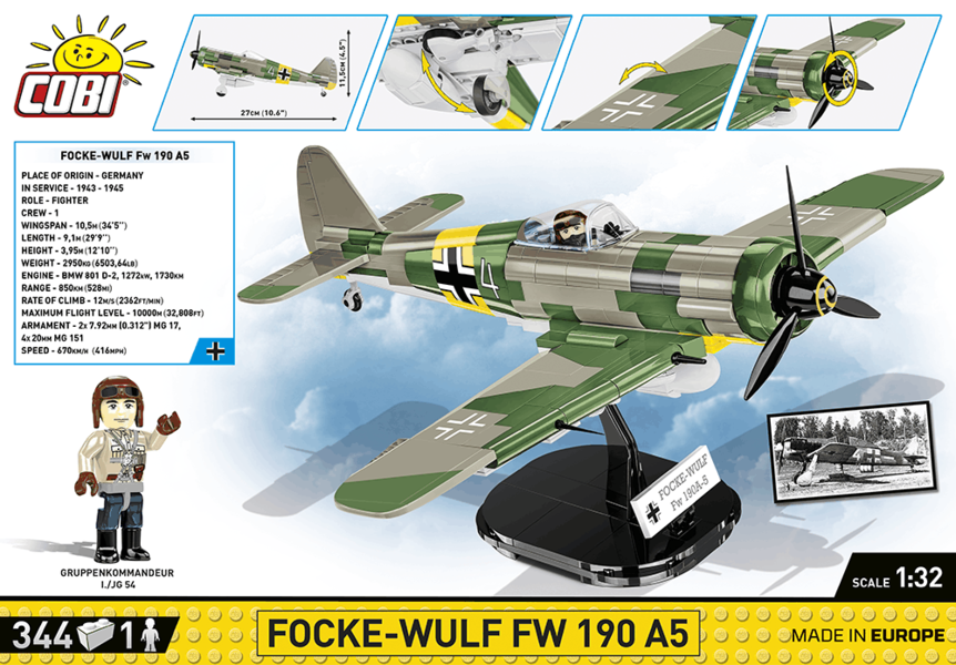 Německý stíhací letoun Focke-Wulf FW-190A-8 COBI 5704 - World War II - kopie