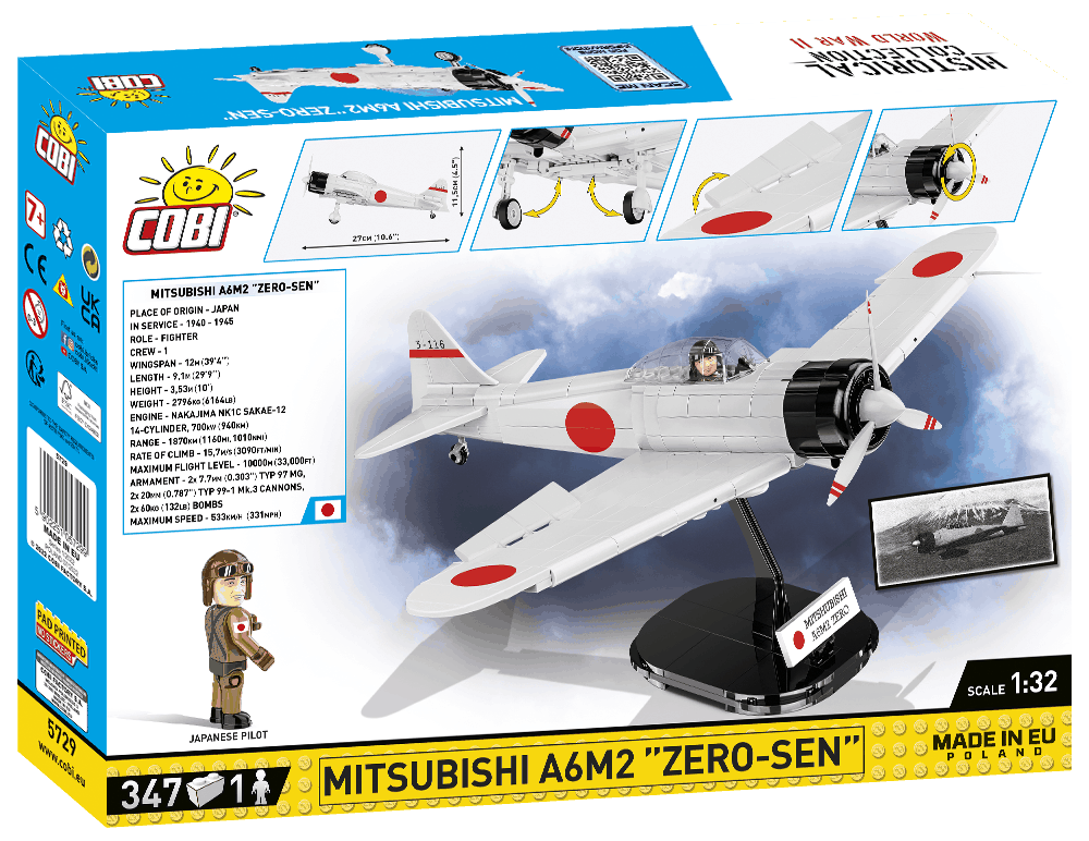 Stíhací letoun Mitsubishi A6M2 Zero COBI 5515 - World War II - kopie