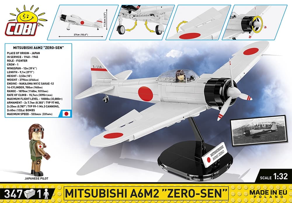 Stíhací letoun Mitsubishi A6M2 Zero COBI 5515 - World War II - kopie