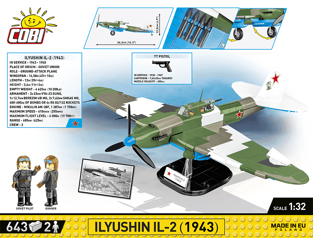 Russian fighter plane Ilyushin IL-2 1943 COBI 5745 - World War II 1:32