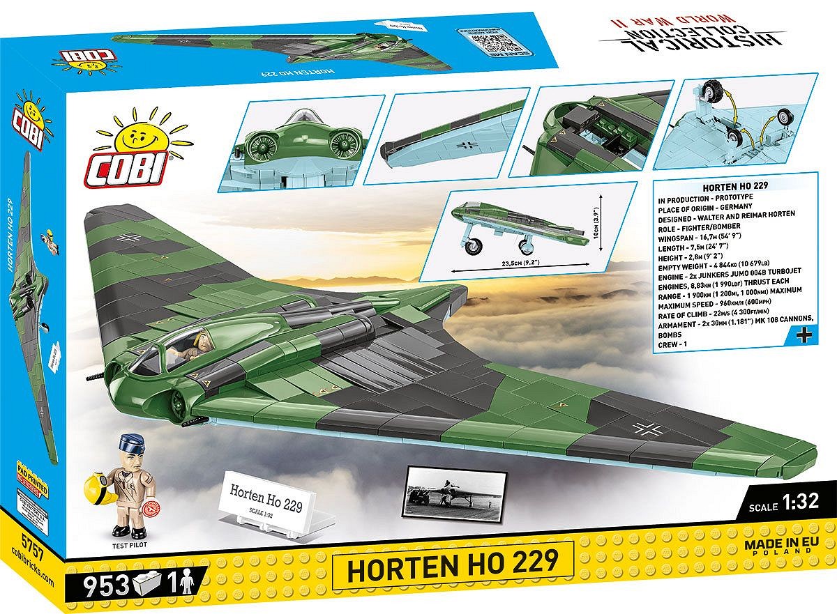 Německý proudový stíhací letoun samokřídlo Horten Ho 229 COBI 5757 - World War II 1:32