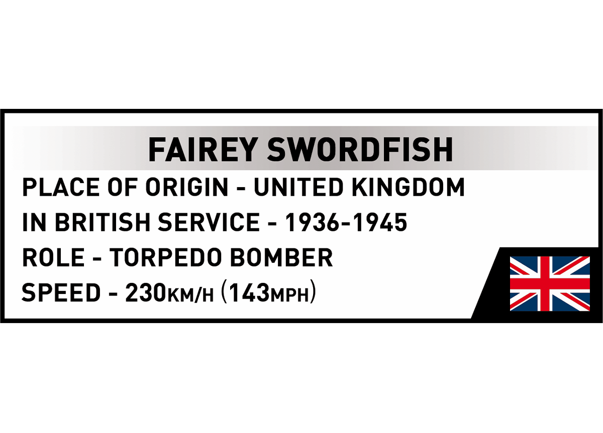 Britský torpédový palubní letoun Fairey Swordfish COBI 5770 - World War II 1:32