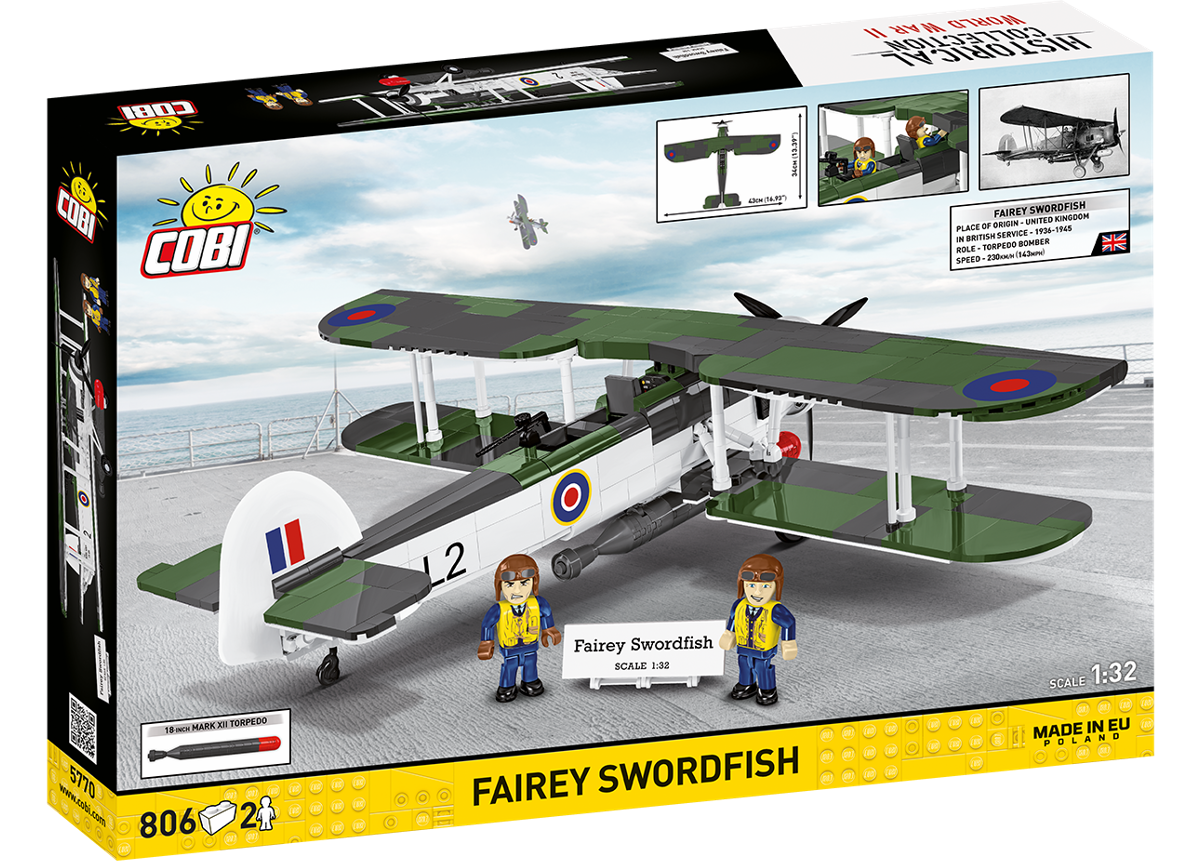 Britský torpédový palubní letoun Fairey Swordfish COBI 5770 - World War II 1:32