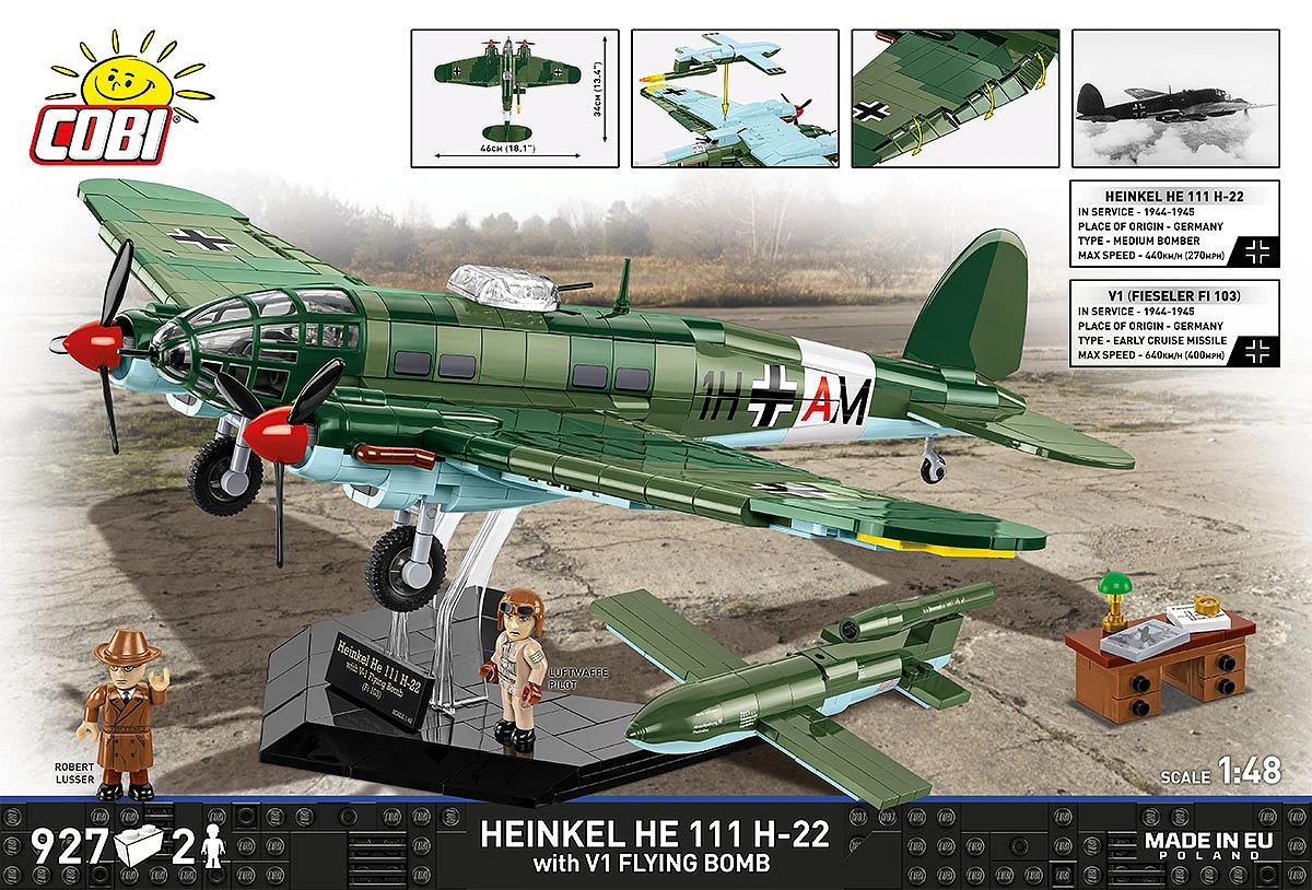 Německý střední bombardér HEINKEL HE 111 H-22 se střelou V1 COBI 5771 - Executive Edition WW II 1:48