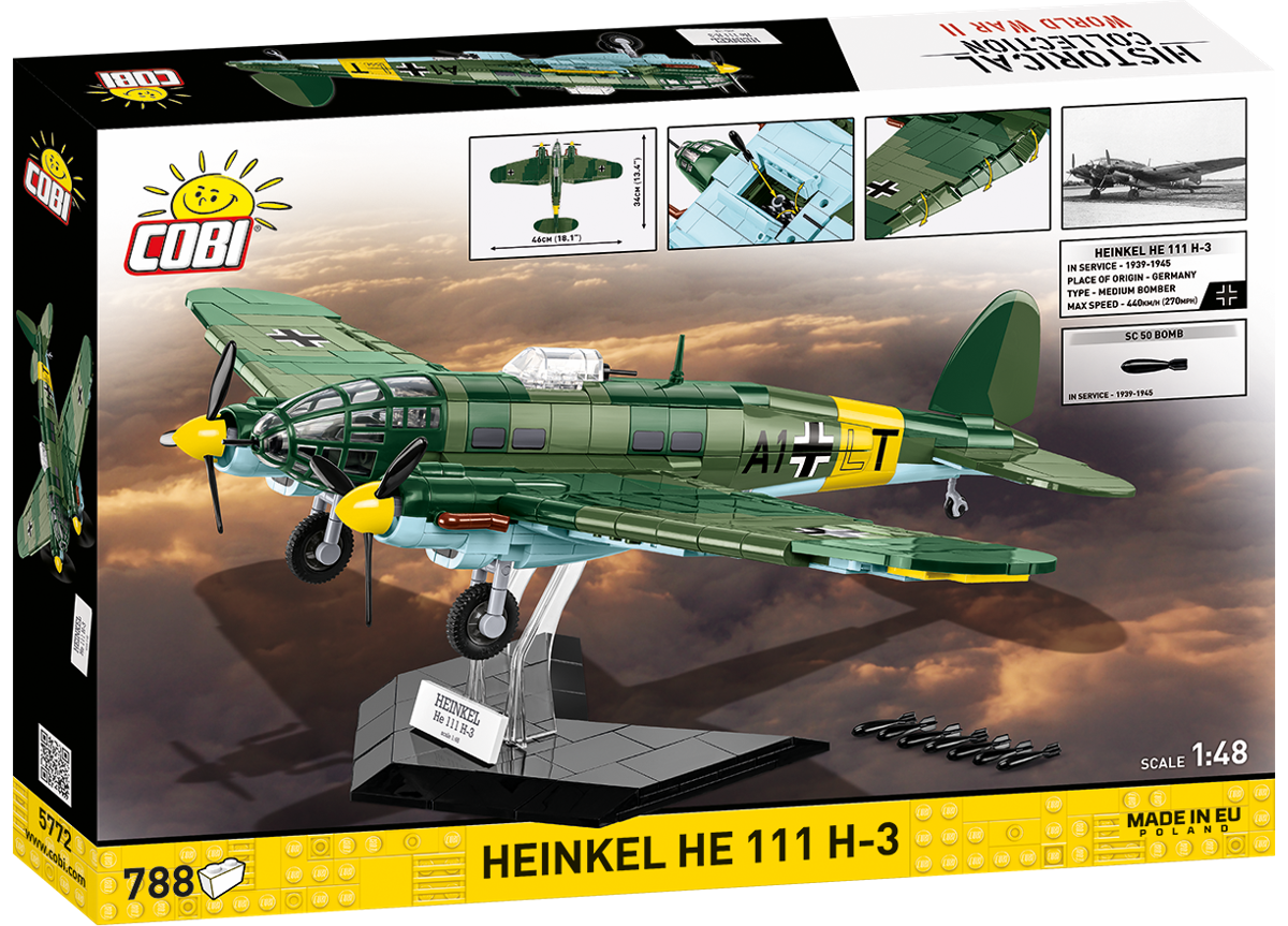 Německý střední bombardér HEINKEL HE 111 H-3 COBI 5772 - World War II 1:48