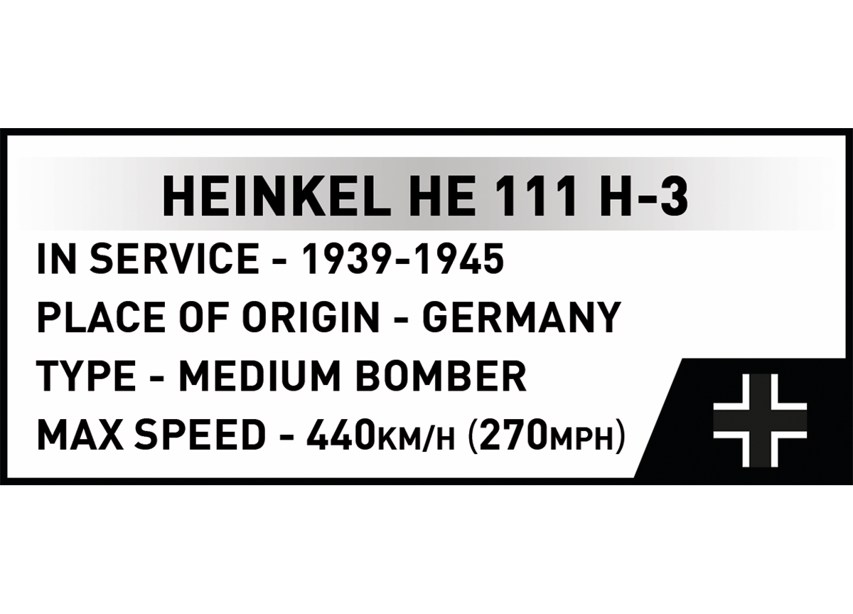 Německý střední bombardér HEINKEL HE 111 H-3 COBI 5772 - World War II 1:48