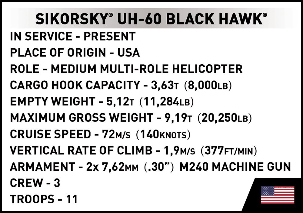 American multipurpose helicopter Sikorski UH-60 Black Hawk COBI 5816 - Limited Edition Armed Forces - kopie
