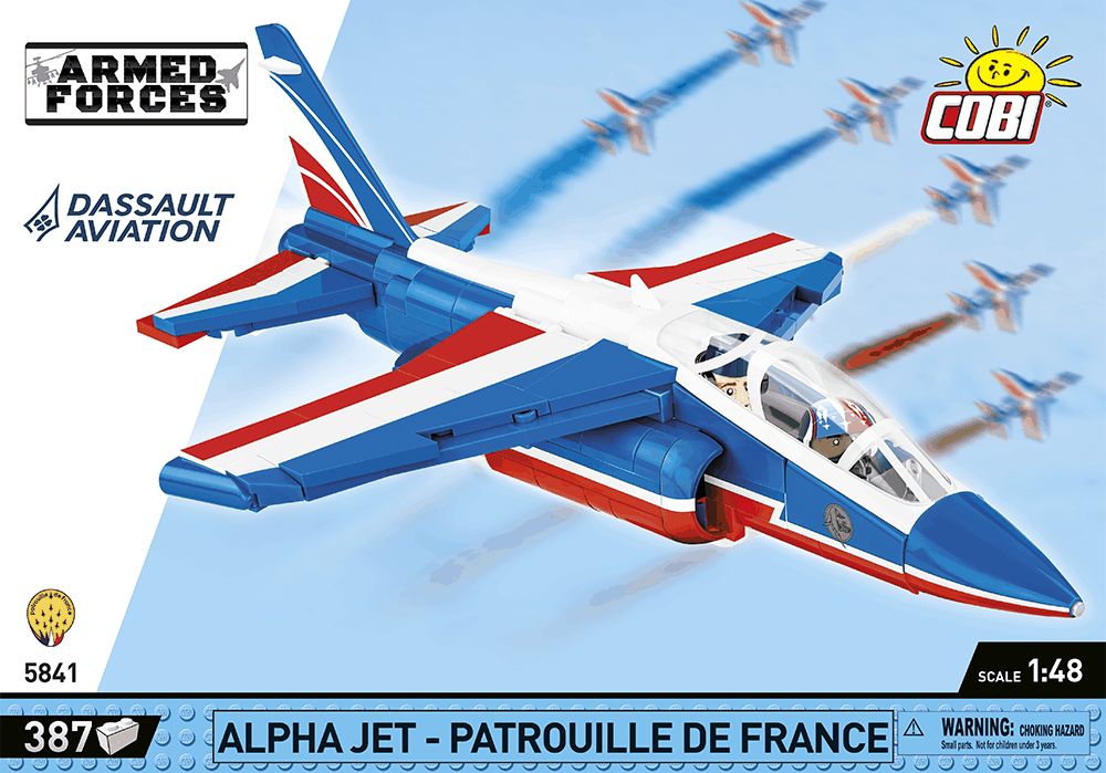 Francouzský lehký bitevní letoun Dassault Alpha JET Patrouille de France COBI 5841 - Armed Forces
