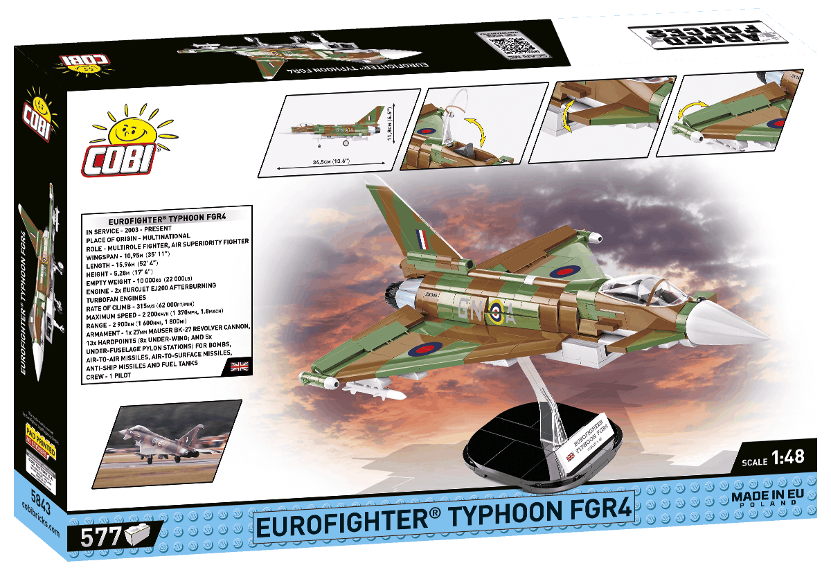 Víceúčelový stíhací letoun Eurofighter TYPHOON FGR4 COBI 5843 - Armed Forces 1:48