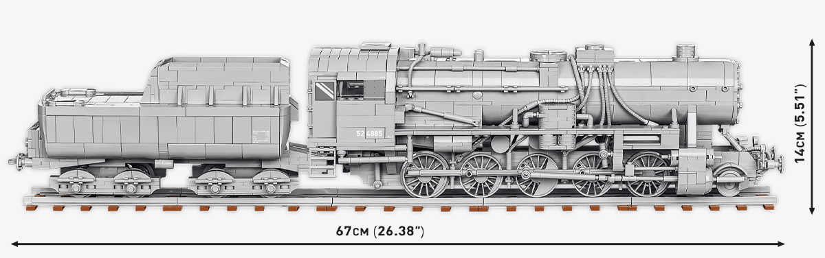 Parní lokomotiva Kriegslokomotive Baureihe 52 s tendrem COBI 6281 - World War II