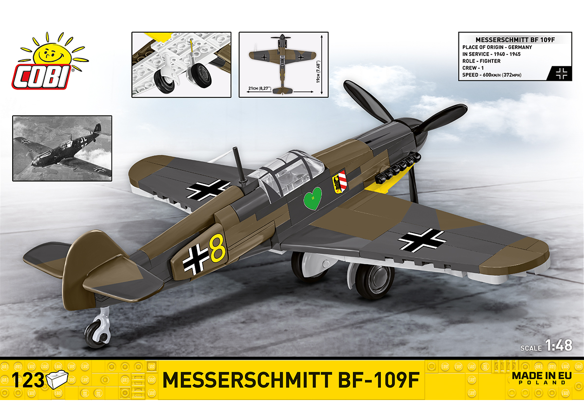 Německý stíhací letoun Messerschmitt BF 109F COBI 5873 - World War II 1:48