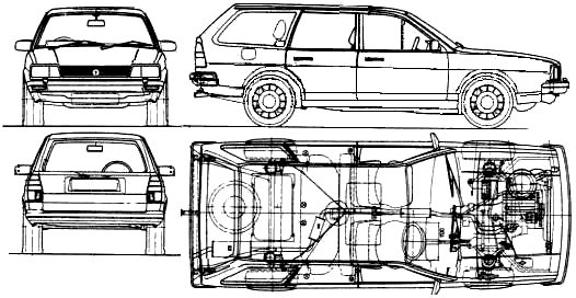 Nákres automobilu Volkswagen PASSAT B1 variant COBI 24641 | Cobishop.cz