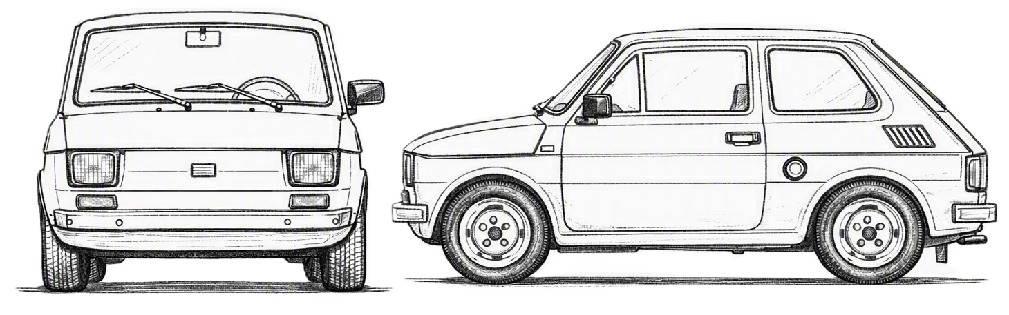 Fiat 126P Maluch COBI 24530A car technical drawing | Cobishop.cz