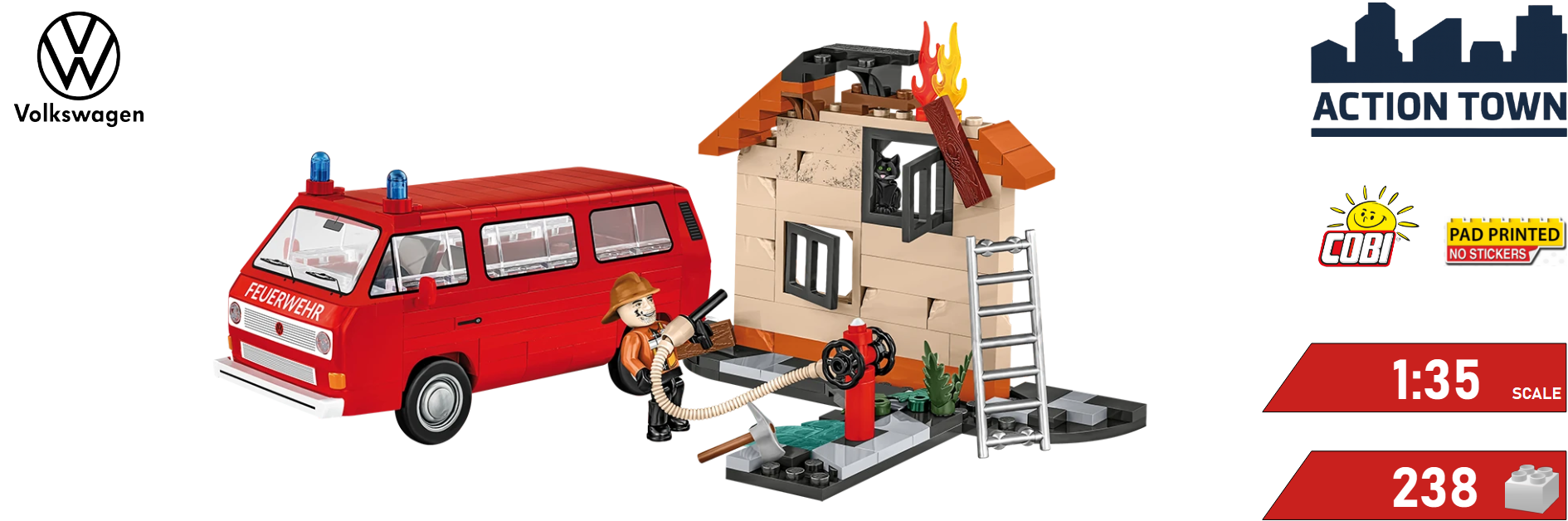 banner Volkswagen T3 Feuerwehr COBI 24635 | Cobishop.cz