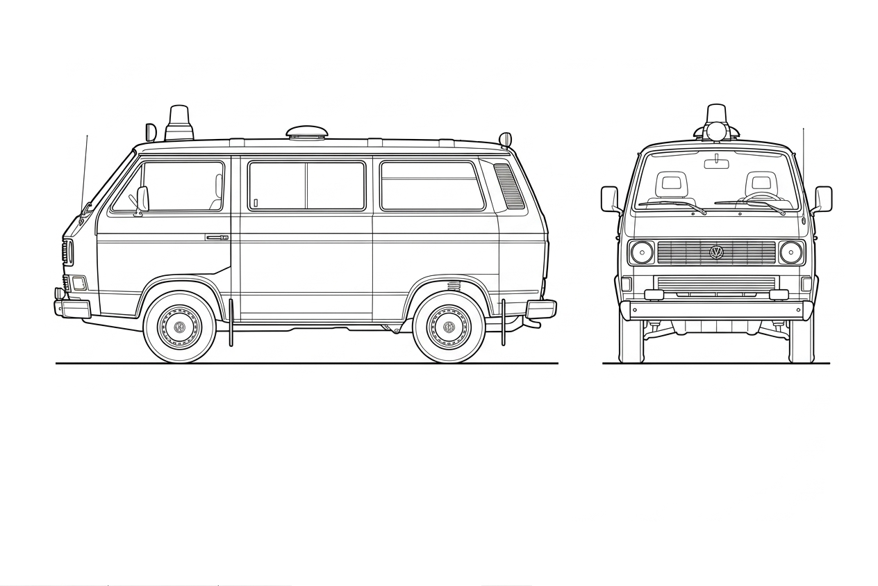 nákres Volkswagen T3 Krankenwagen COBI 24636 | Cobishop.cz