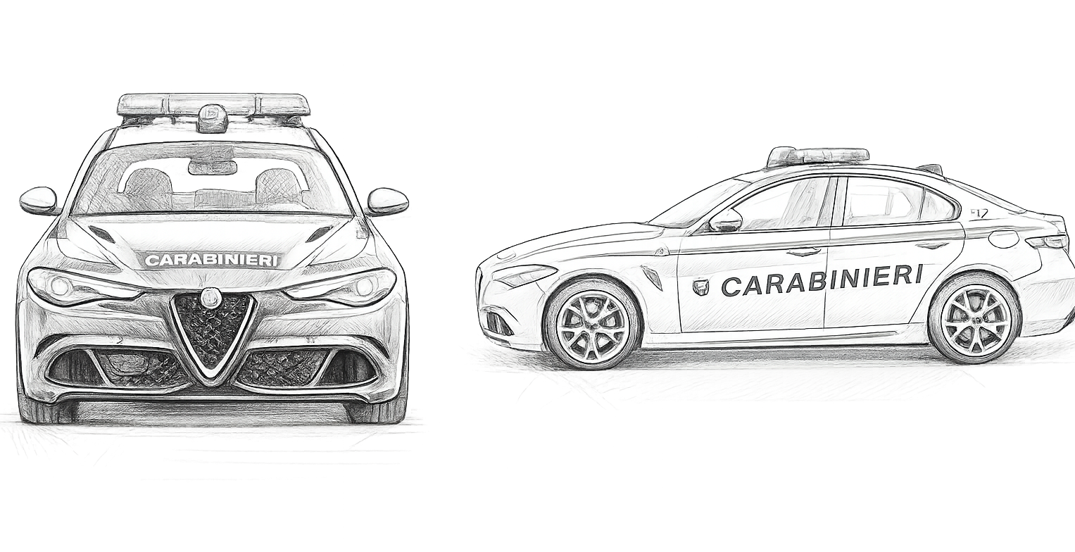nákres Auto Giulia Quadrifoglio Carabinieri COBI - 24654 | Cobishop.cz