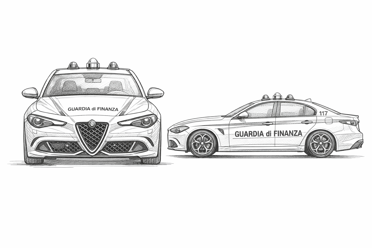 nákres Auto Giulia Quadrifoglio Guardia di Finanza COBI 24657 | Cobishop.cz