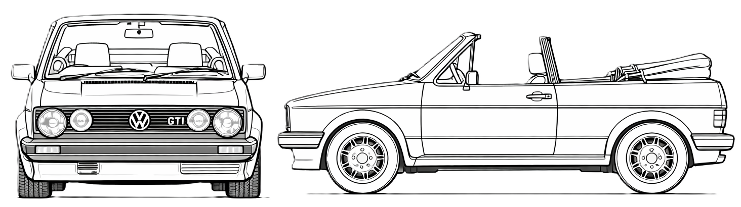 nákres VW Golf british version cabriolet (1984) COBI 24661 | Cobishop.cz