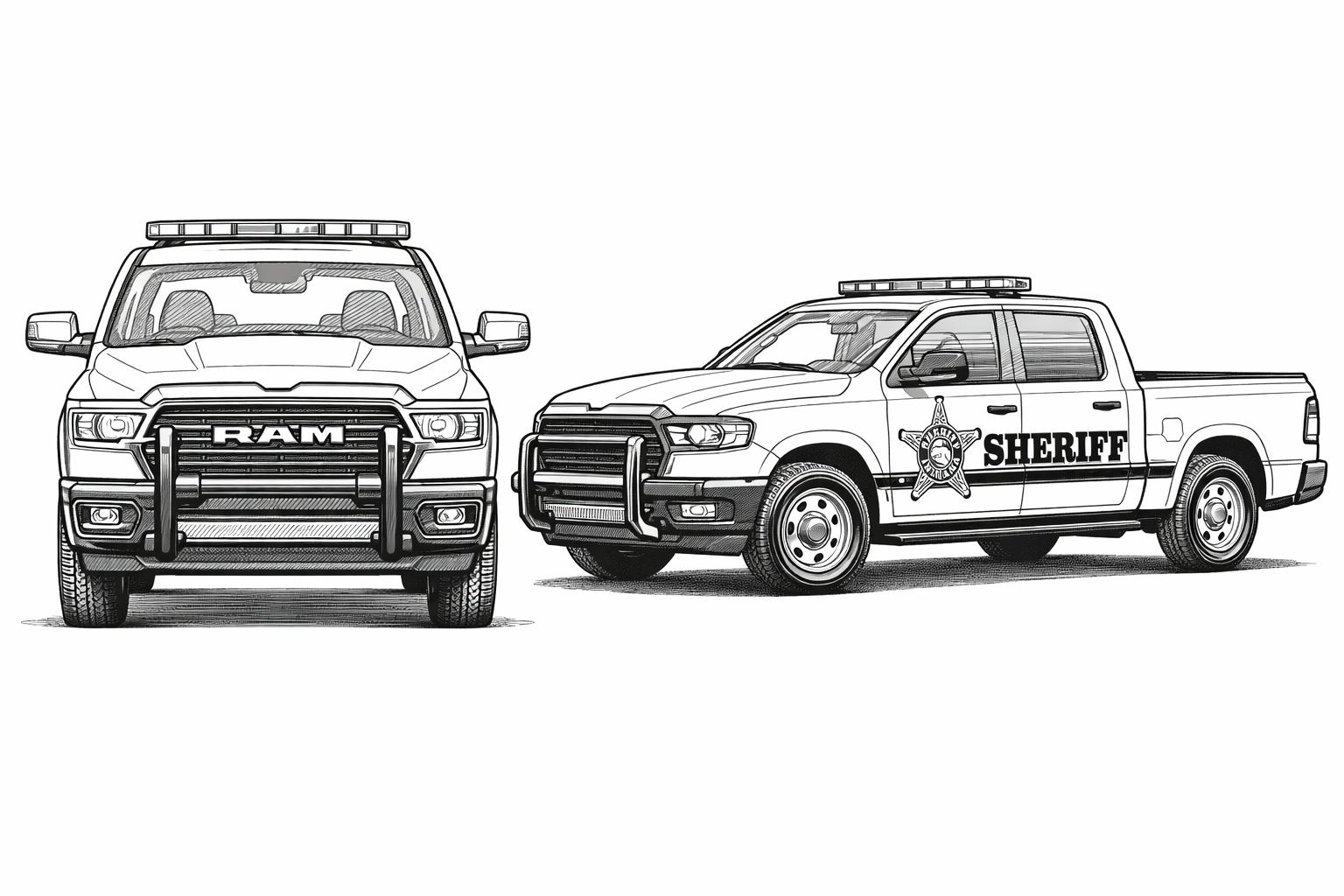 nákres automobil RAM 1500 Sheriff COBI 24658 | CObishop.cz