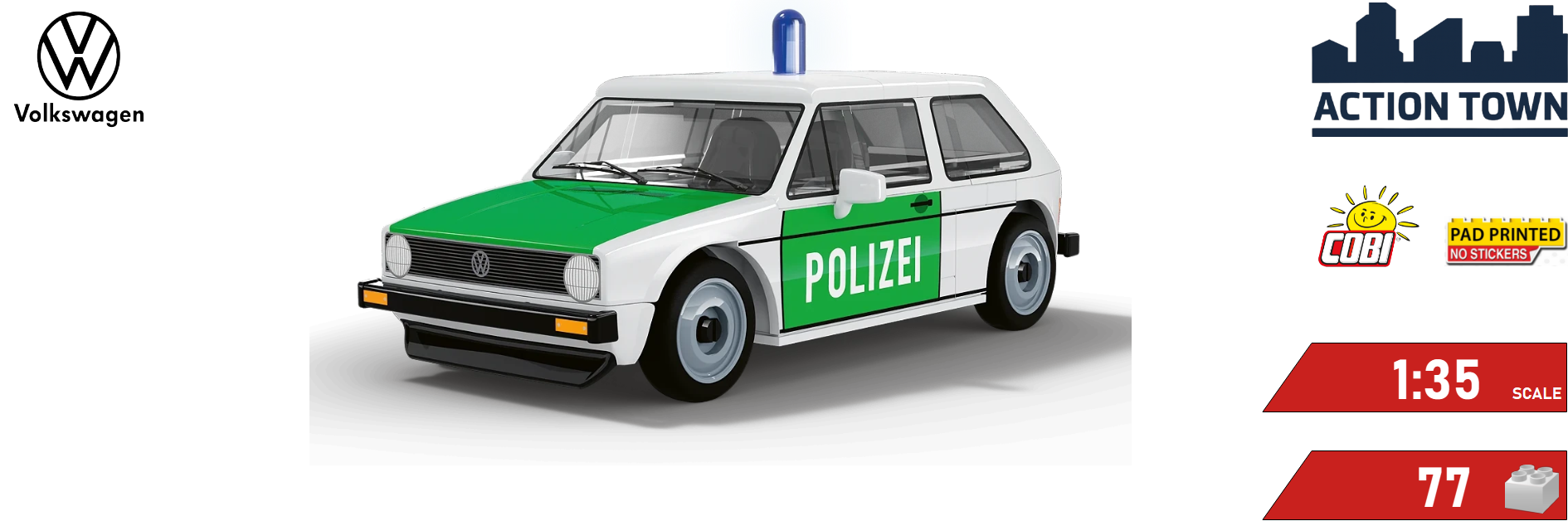 VW Golf (1974) Polizei banner | Cobishop.cz