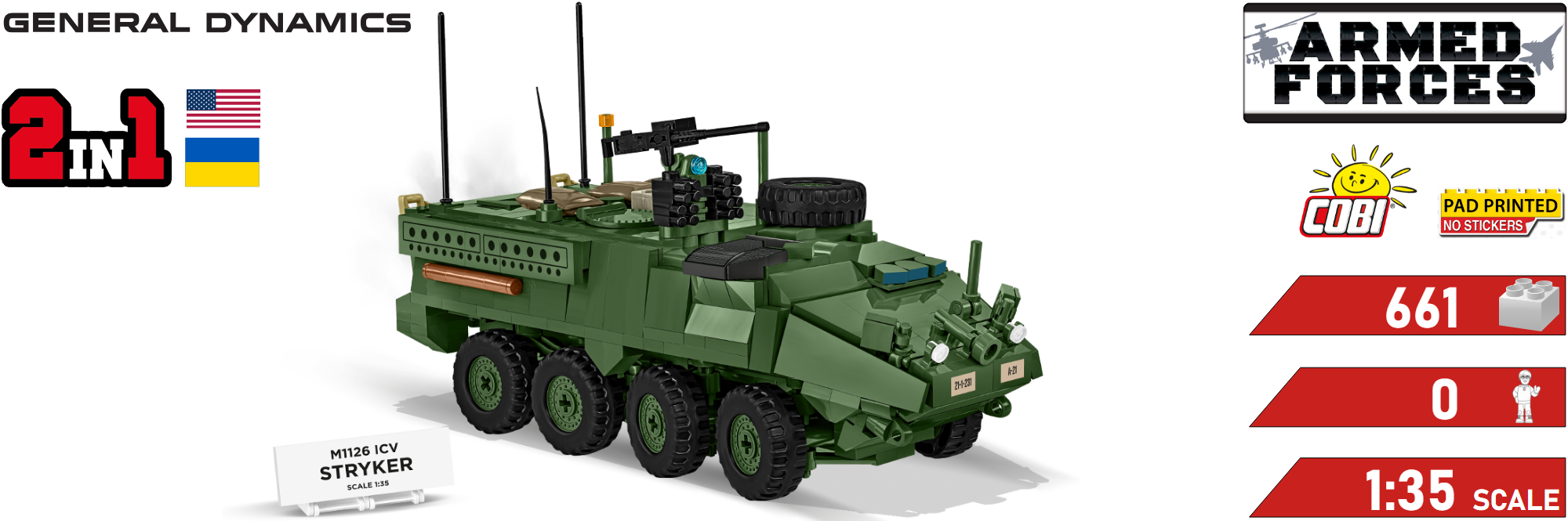 Sestavený model transportéru Stryker COBI 2635