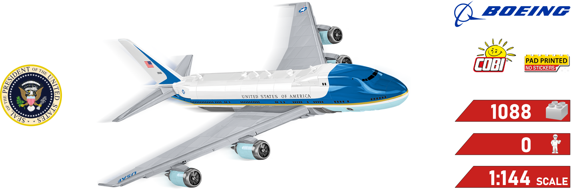 Sestavený model letadla Boeing 747 Cobi 26610A