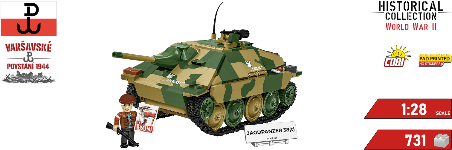 Stavebnice německý stíhač tanků Jagdpanzer 38 (t) COBI 2670 | Cobishop.cz