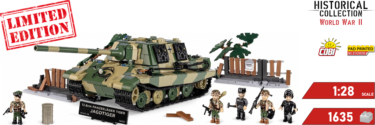 Stavebnice tanku Jagdtiger s figurkama a příslušenstvím