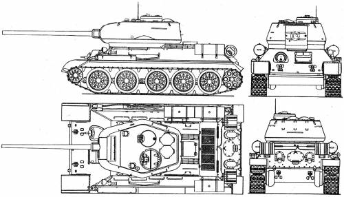 Nákres tanku T-34/85 COBI 2682