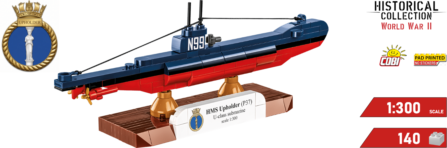 View of the assembled British submarine HMS Upholder