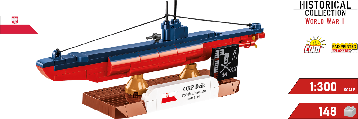 Polská ponorka ORP DZIK Cobi 4864 sestavený model