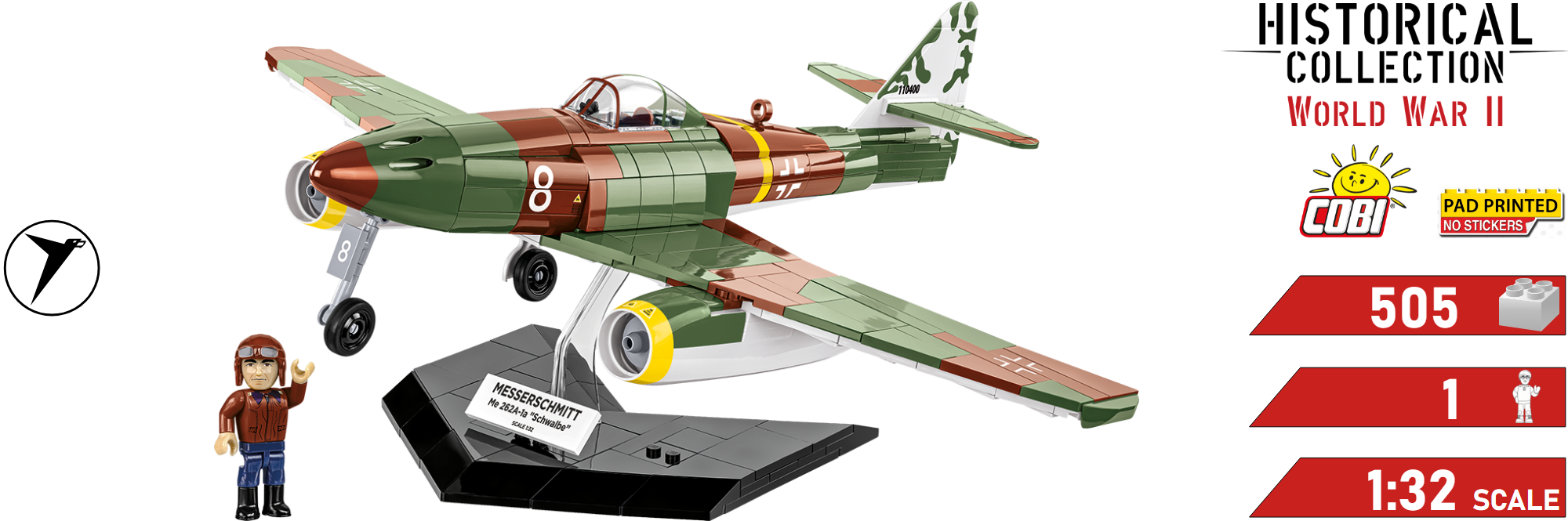 Sestavený model letadla messerschmitt ME 262 COBI 5776