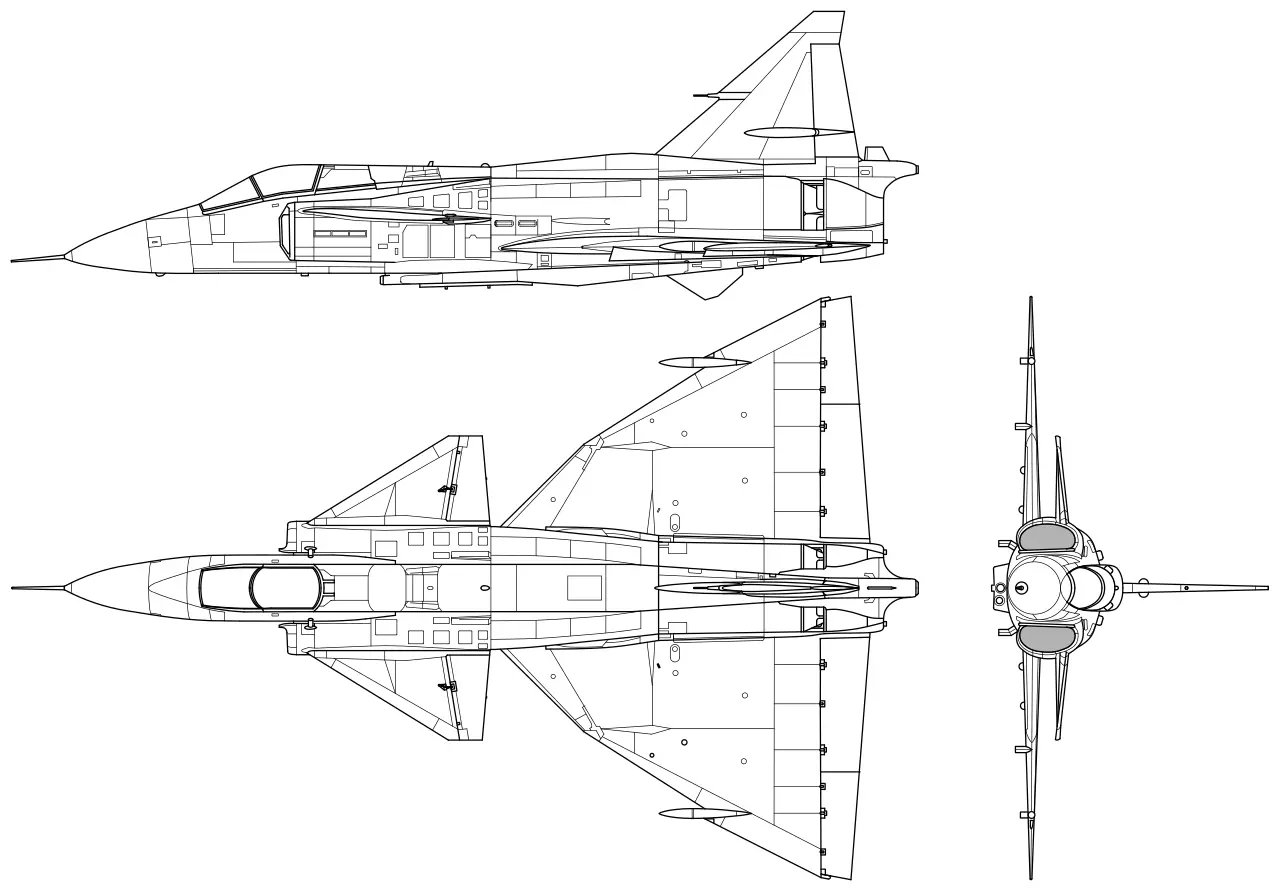 SAAB AJS 37 VIGGEN blueprint | Cobishop.cz