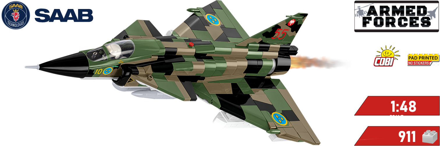 COBI 5911 model kit of the Swedish aircraft SAAB AJS 37 VIGGEN | Cobishop.cz