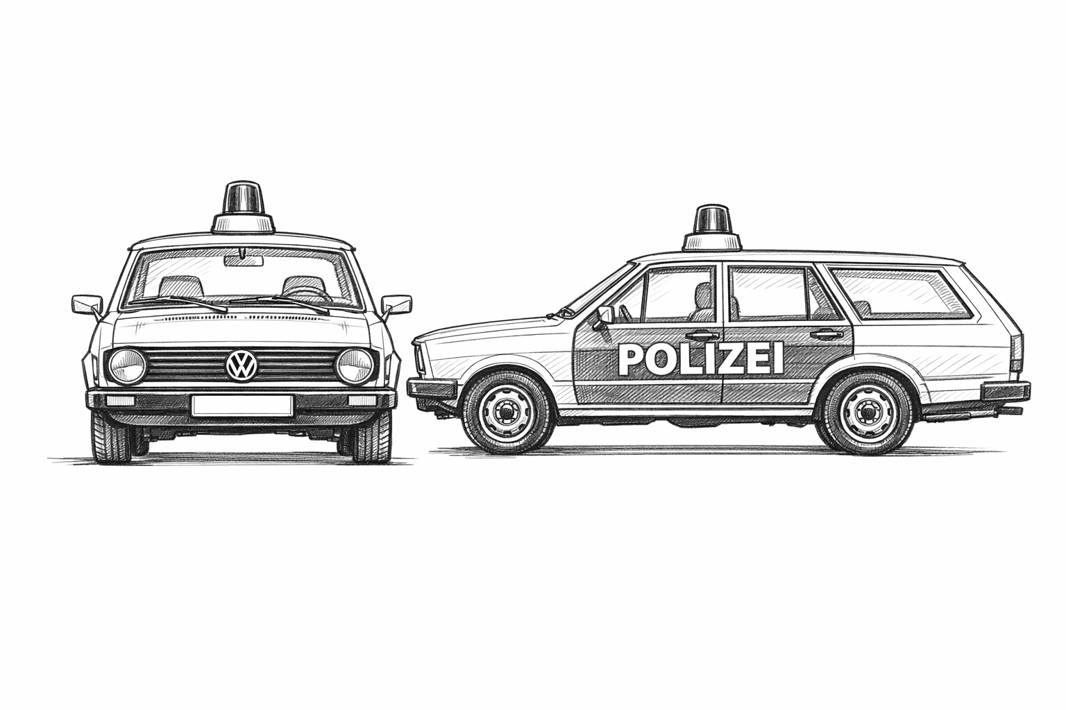 nákres Volkswagen Passat B1 Variant Polícia COBI 24645 | Cobishop.cz
