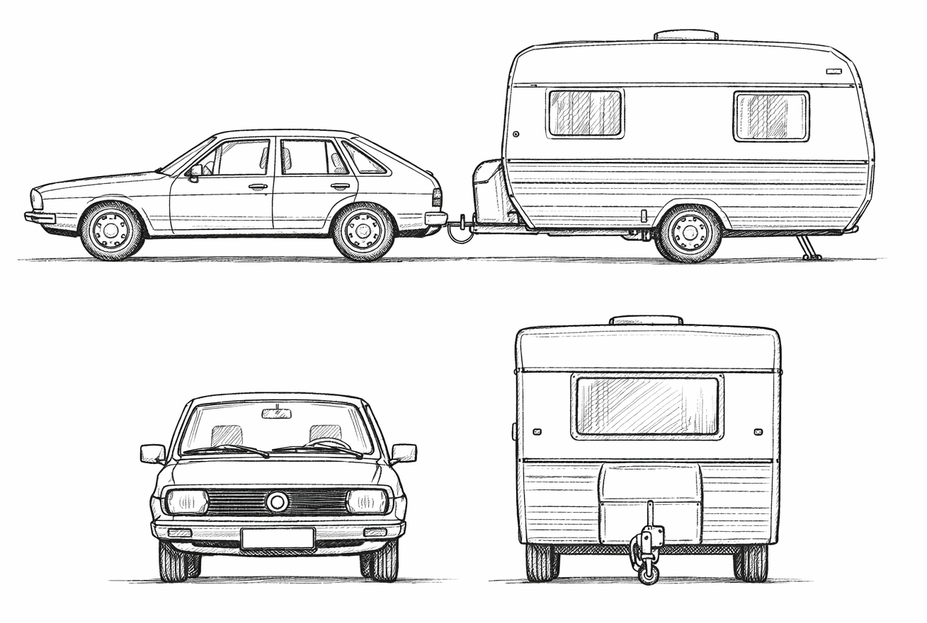 nákres automobilu VW Passat B1 & karavan COBI 24643 | Cobishop.cz
