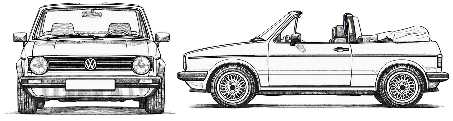 nákres VW Golf Cabriolet (1979-1993) COBI 24660 | Cobishop.cz