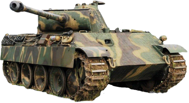 Německý tank Panther v maskování západní fronty