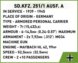 Obrnený transportér Sd.Kfz. 251/1 Ausf. A COBI 2552 - World War II