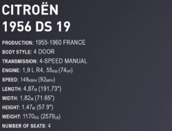 Automobil 1956 Citroën DS 19 COBI 24347 - Youngtimer 1:12 - kopie