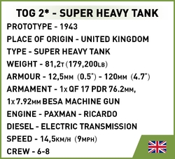 Britský superťažký tank TOG2 COBI 2544 - World War II