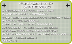 Samohybný protilietadlový kanón Flakpanzer IV WIRBELWIND COBI 2547 - World War II Limited edition - kopie
