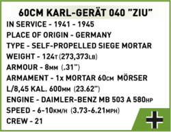 Německé samohybné dělo Karl-Gerät 040 COBI 2530- World War II - kopie
