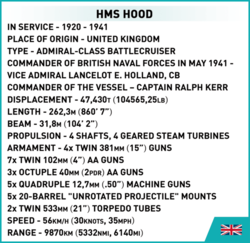 Schlachtschiff HMS HOOD COBI 4829 - Limitierte Auflage WW II - kopie