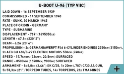 Nemecký ponorkový čln U-96 typ VIIC COBI 4845 - Limited Edition WW II - kopie