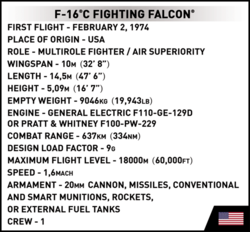 Americký taktický stíhací letoun Mc Donnell Douglas F-16C Falcon COBI 5814 - Armed Forces
