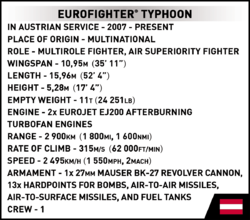 Viacúčelové stíhacie lietadlo Eurofighter TYPHOON COBI 5850 - Armed Forces 1:48