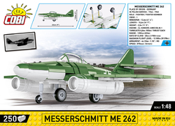 Nemecké prúdové stíhacie lietadlo MESSERSCHMITT ME 262A-1A COBI 5721 - World War II - kopie